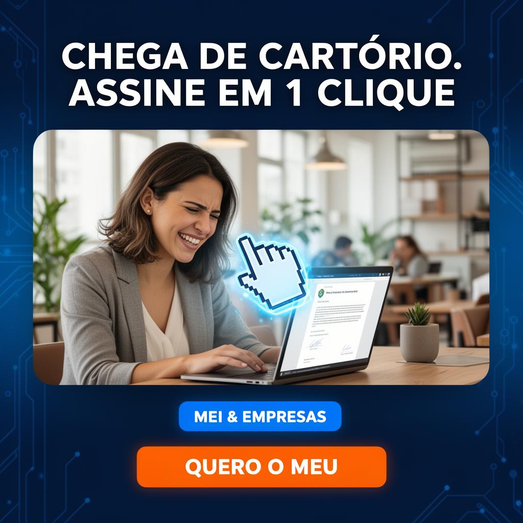 Empreendedora assinando documento digital