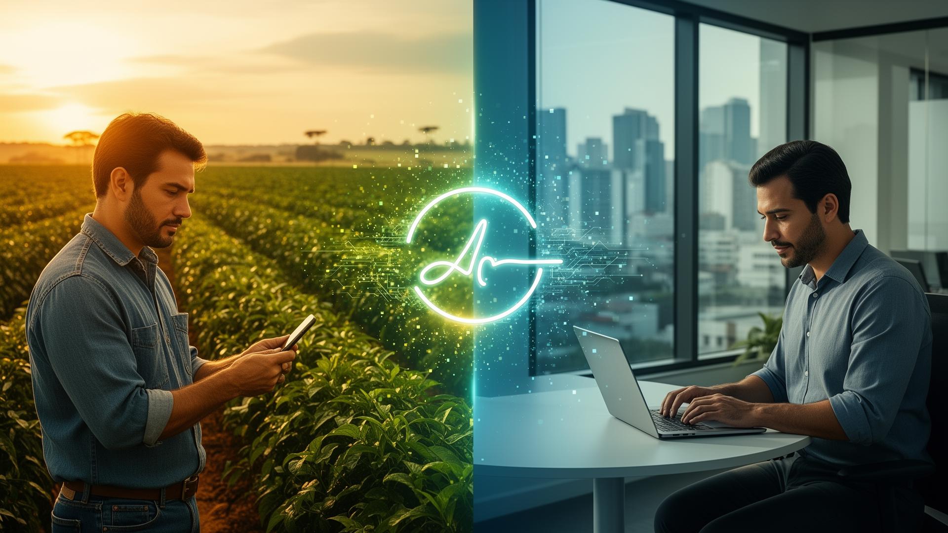 Produtor rural e empreendedor usando certificado digital